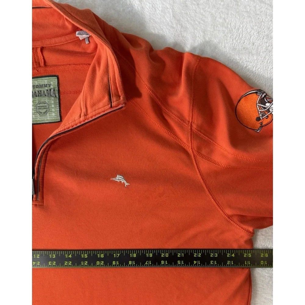 Tommy Bahama NFL‎ Cleveland Browns 1/4 Zip Pullover XL Pima Cotton Orange Logos